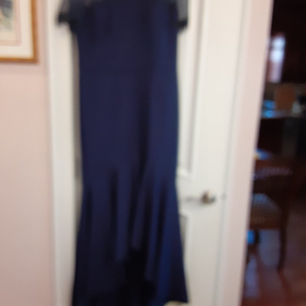 JS Collections navy evening gown